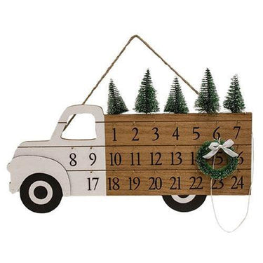 Woodland Tree Truck Christmas Calendar Hanger - The Fox Decor